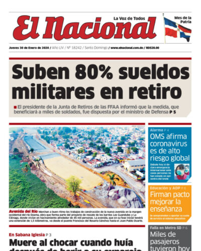 Portada Periódico El Nacional, Jueves 30 de Enero, 2019