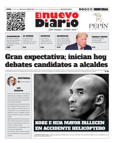 Portada Periódico El Nuevo Diario, Lunes 27 de Enero, 2019