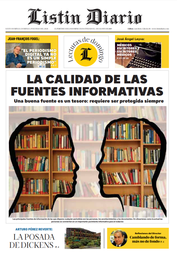 Portada Periódico Listín Diario, Domingo 19 de Julio, 2020