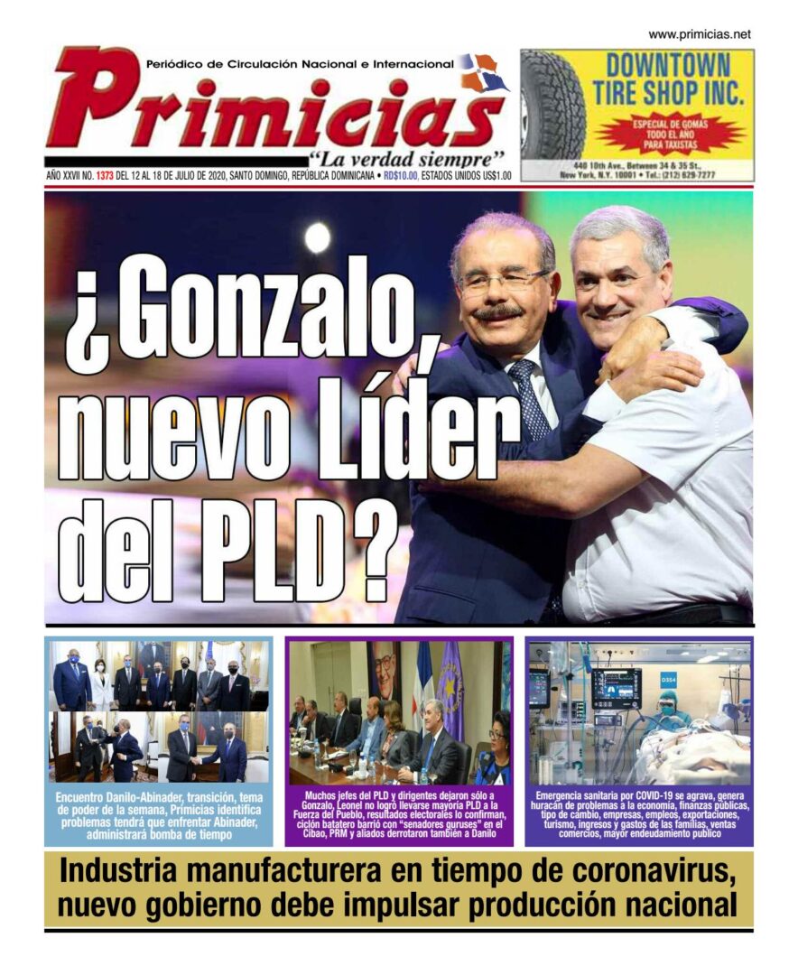 Portada Periódico Primicias, Lunes 13 de Julio, 2020