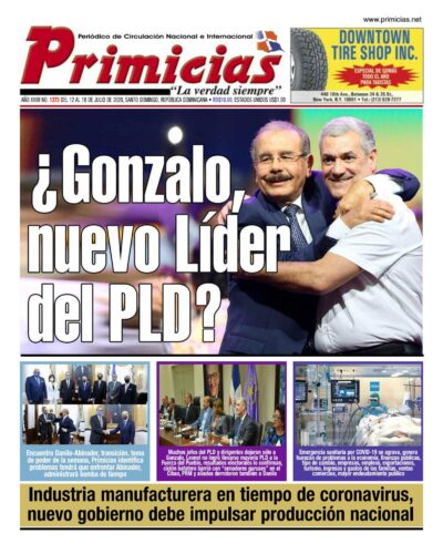 Portada Periódico Primicias, Lunes 13 de Julio, 2020
