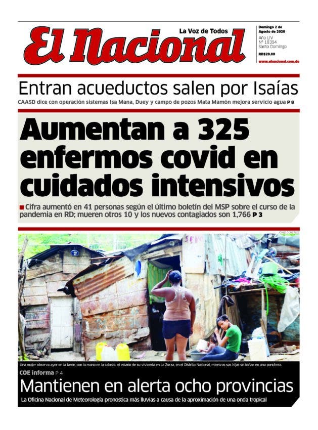 Portada Periódico El Nacional, Domingo 02 de Agosto, 2020