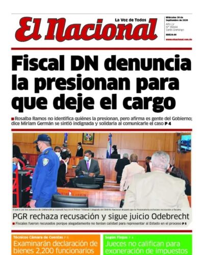 Portada Periódico El Nacional, Miércoles 30 de Septiembre, 2020