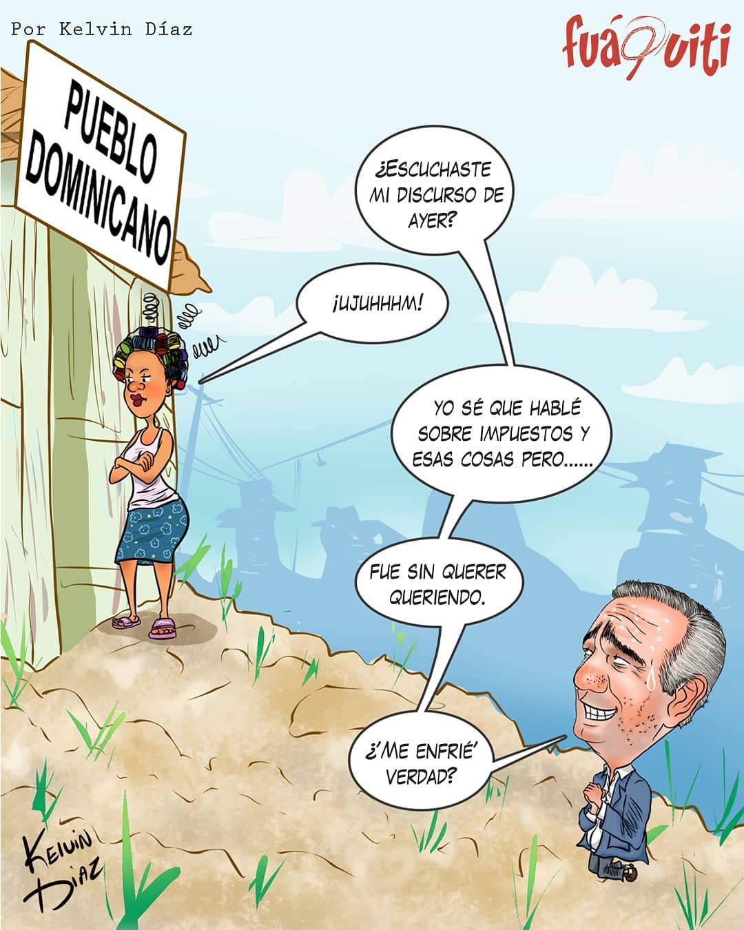 Caricatura Fuaquiti, 09 de Octubre, 2020 - ¡Abinader y el discurso! -  Dominicana.do