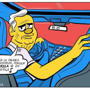 Caricatura Jarúl – 25 de Octubre, 2020 – El Tesla va en reversa