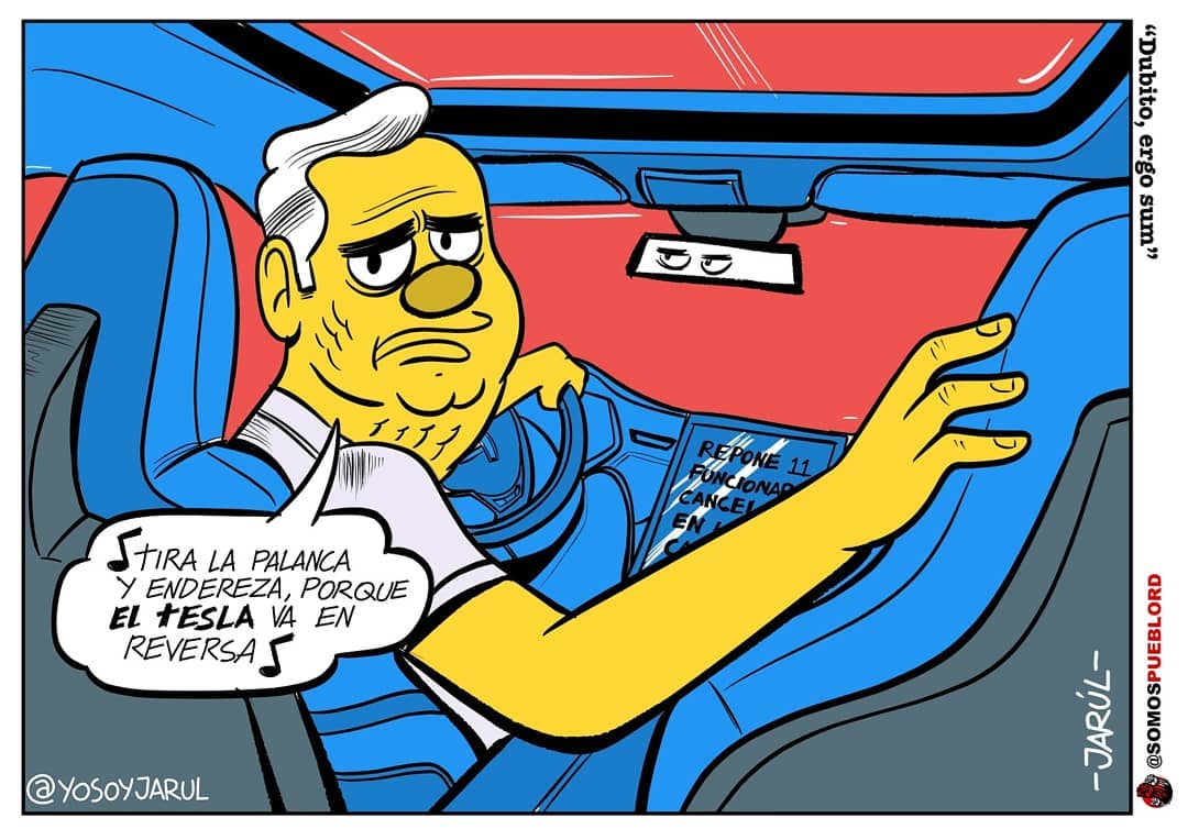 Caricatura Jarúl – 25 de Octubre, 2020 – El Tesla va en reversa Caricatura Jarúl – 25 de Octubre, 2020 – El Tesla va en reversa