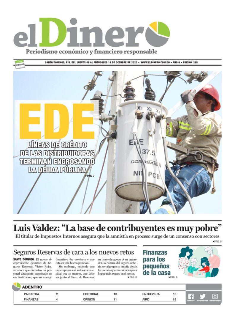 Portada Periódico El Dinero, Jueves 08 de Octubre, 2020