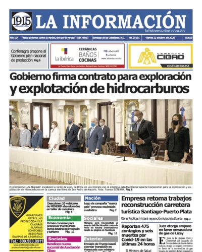 Portada Periódico La Información, Viernes 23 de Octubre, 2020