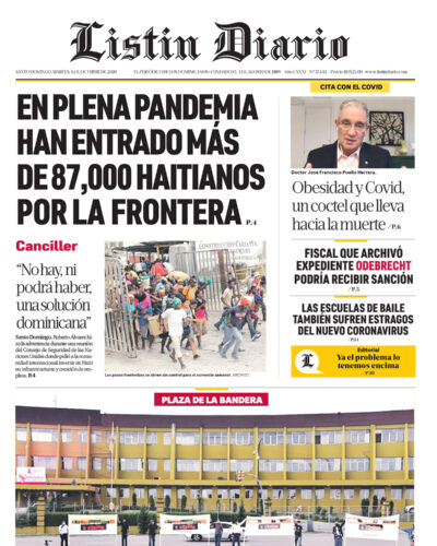 Portada Periódico Listín Diario, Martes 06 de Octubre, 2020