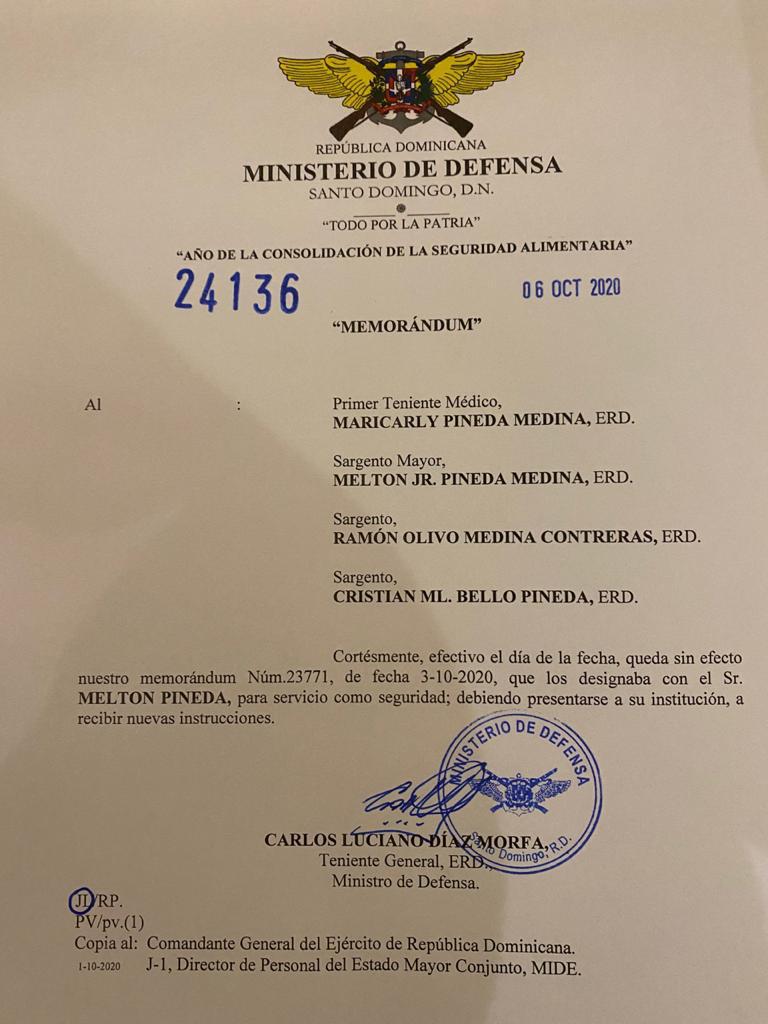 La Presidencia informa que el Ministerio de Defensa dejó sin efecto el memorándum que asignaba cuatro escoltas al periodista Melton Pineda La Presidencia informa que el Ministerio de Defensa dejó sin efecto el memorándum que asignaba cuatro escoltas al periodista Melton Pineda
