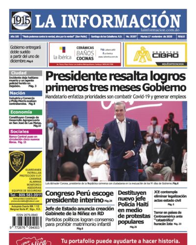 Portada Periódico La Información, Martes 17 de Noviembre, 2020