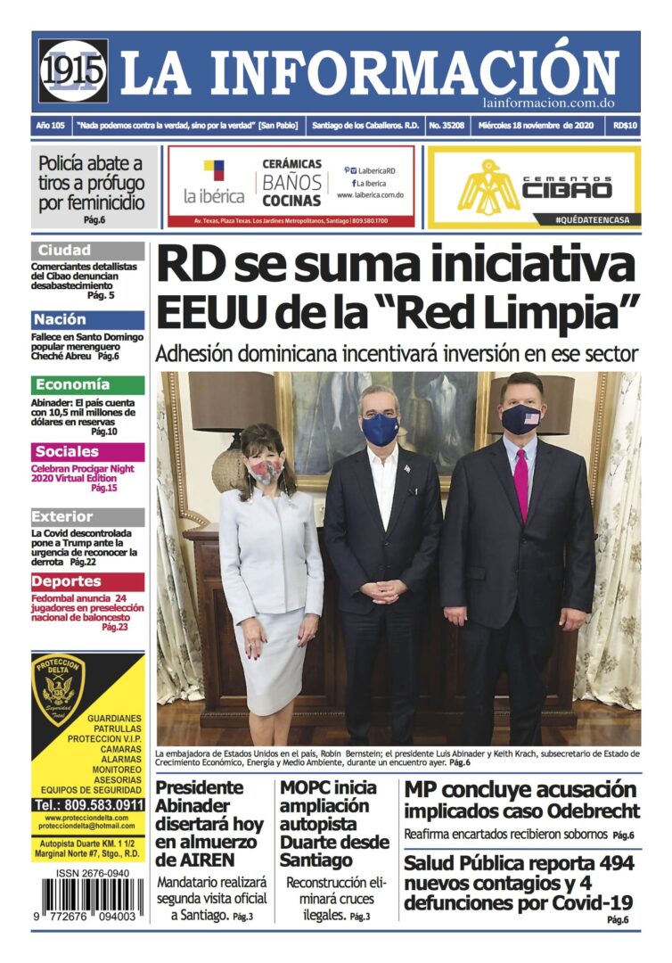 Portada Periódico La Información, Miércoles 18 de Noviembre, 2020