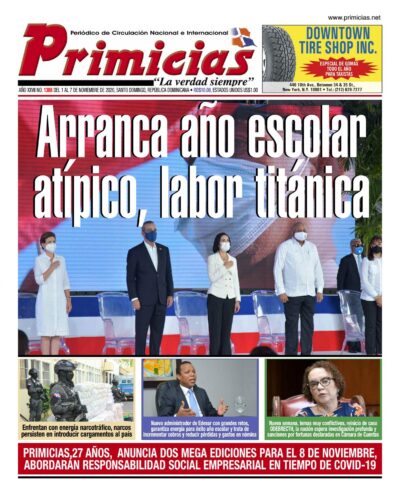 Portada Periódico Primicias, Lunes 02 de Noviembre, 2020