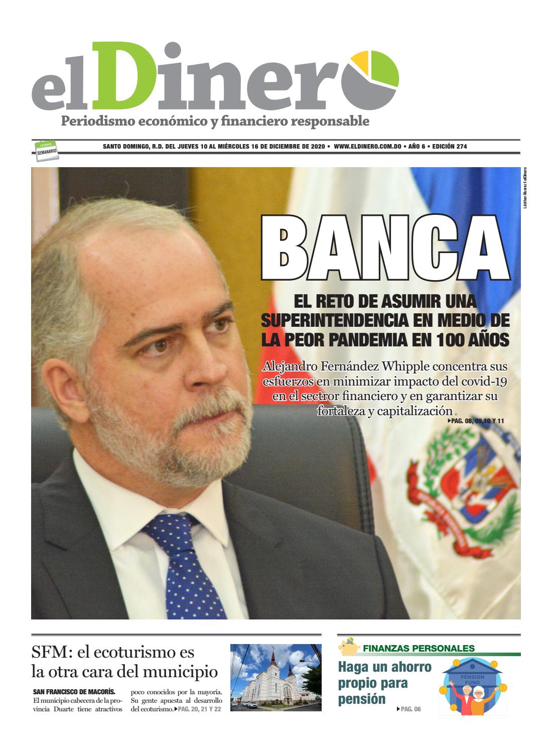 Portada Periódico El Dinero, Jueves 10 de Diciembre, 2020