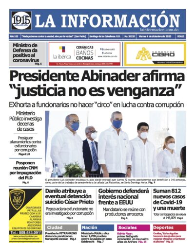 Portada Periódico La Información, Viernes 04 de Diciembre, 2020