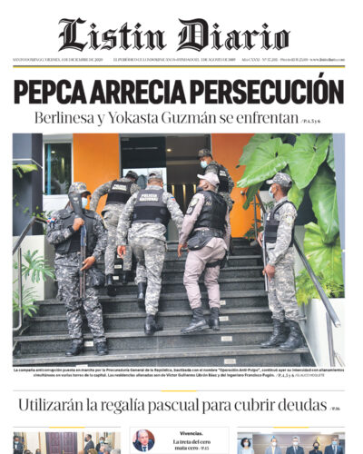 Portada Periódico Listín Diario, Viernes 04 de Diciembre, 2020