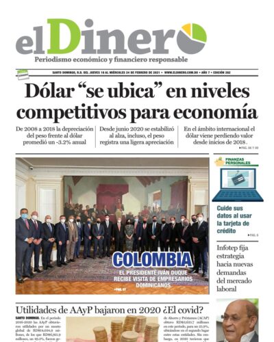 Portada Periódico El Dinero, Jueves 18 de Febrero, 2021