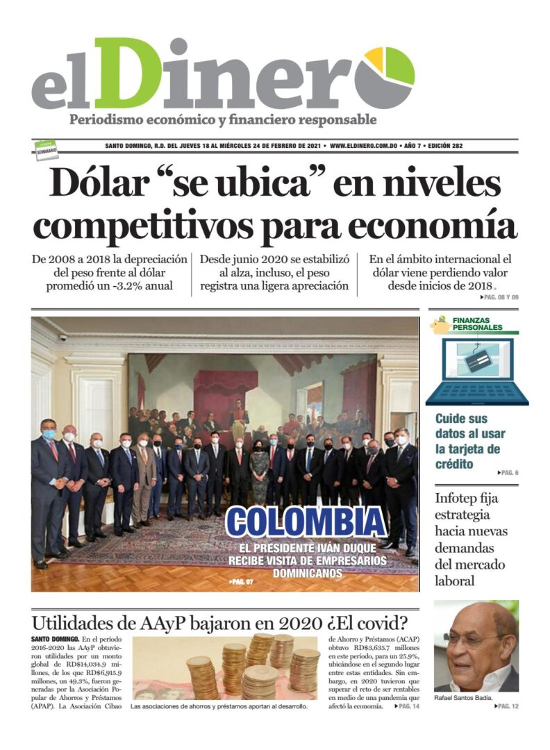 Portada Periódico El Dinero, Jueves 18 de Febrero, 2021