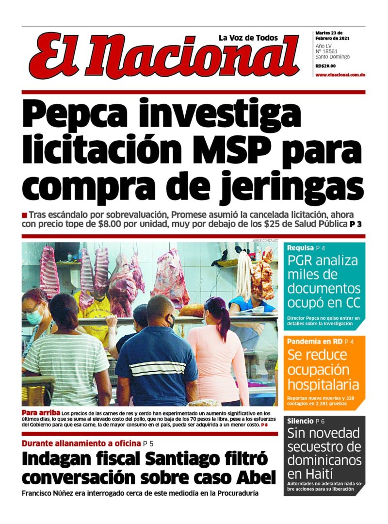 Portada Periódico El Nacional, Lunes 22 de Febrero, 2021