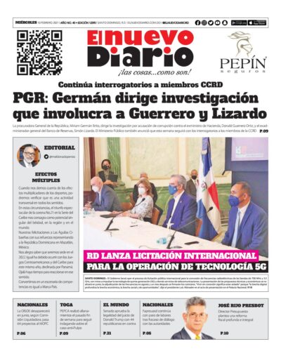 Portada Periódico El Nuevo Diario, Miércoles 10 de Febrero, 2021