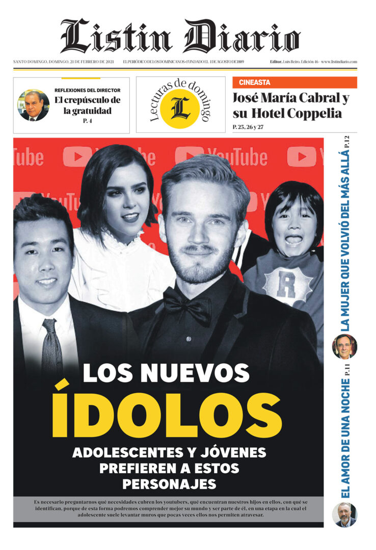 Portada Periódico Listín Diario, Domingo 21 de Febrero, 2021