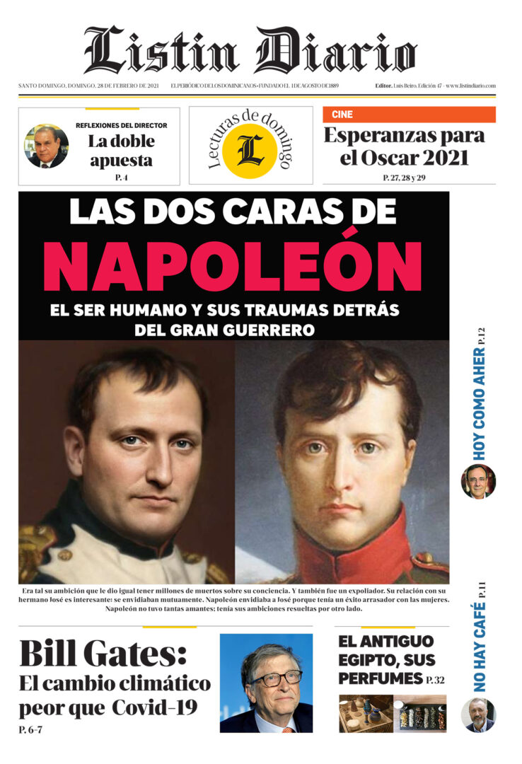 Portada Periódico Listín Diario, Domingo 28 de Febrero, 2021
