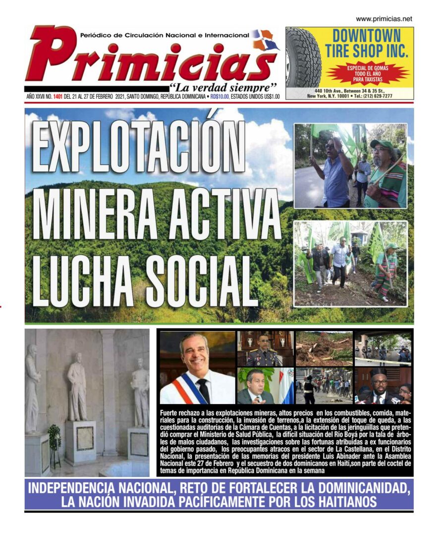 Portada Periódico Primicias, Miércoles 24 de Febrero, 2021