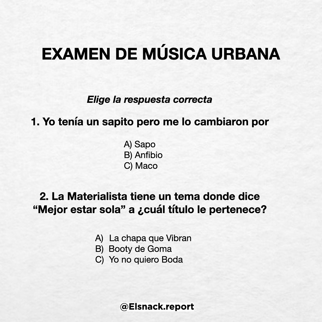 Snack Report – 21 de Febrero, 2021 – Llegó el Examen de Música Urbana Snack Report – 21 de Febrero, 2021 – Llegó el Examen de Música Urbana