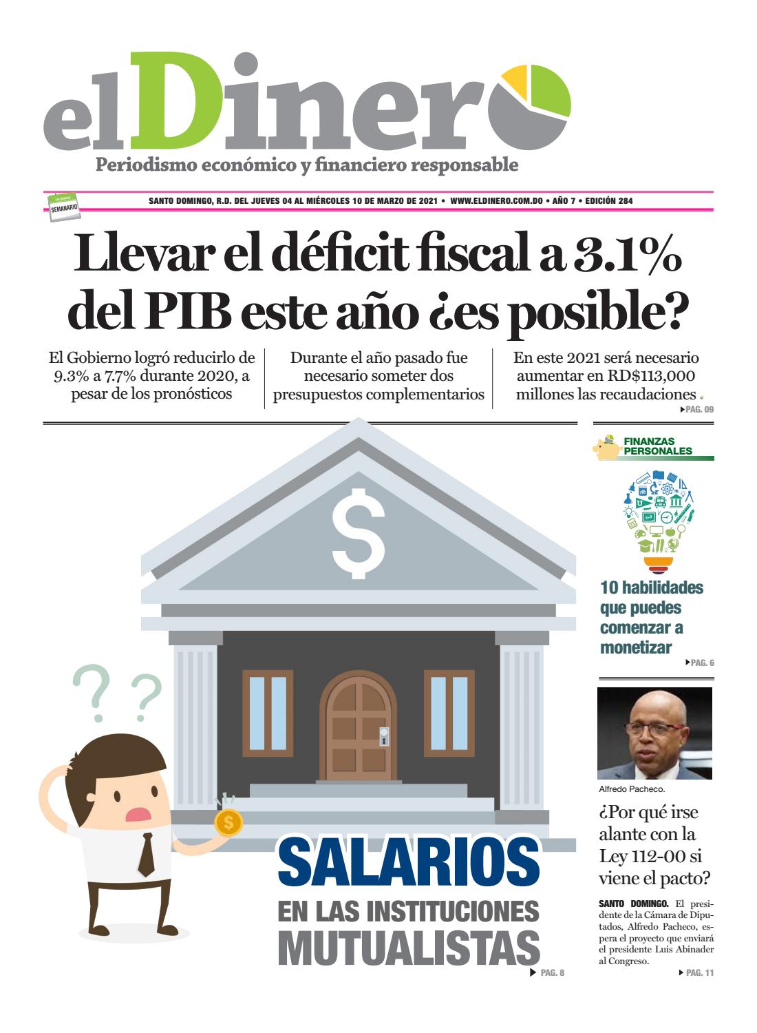 Portada Periódico El Dinero, Jueves 04 de Marzo, 2021