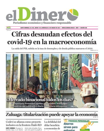 Portada Periódico El Dinero, Jueves 18 de Marzo, 2021
