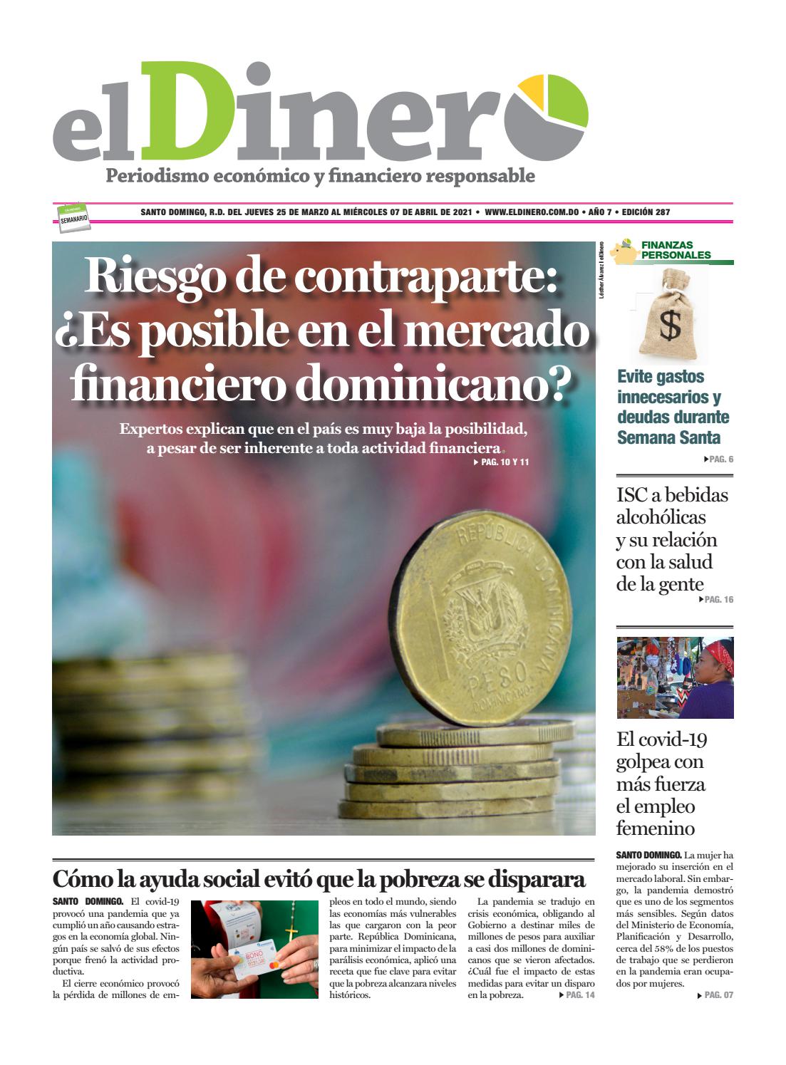 Portada Periódico El Dinero, Martes 30 de Marzo, 2021