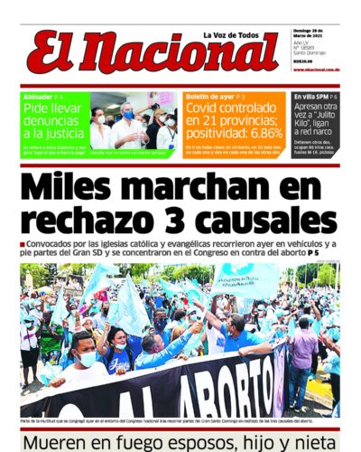 Portada Periódico El Nacional, Domingo 28 de Marzo, 2021