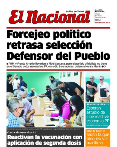 Portada Periódico El Nacional, Lunes 29 de Marzo, 2021
