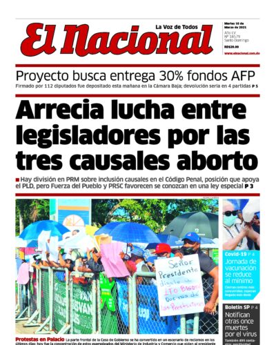 Portada Periódico El Nacional, Martes 16 de Marzo, 2021