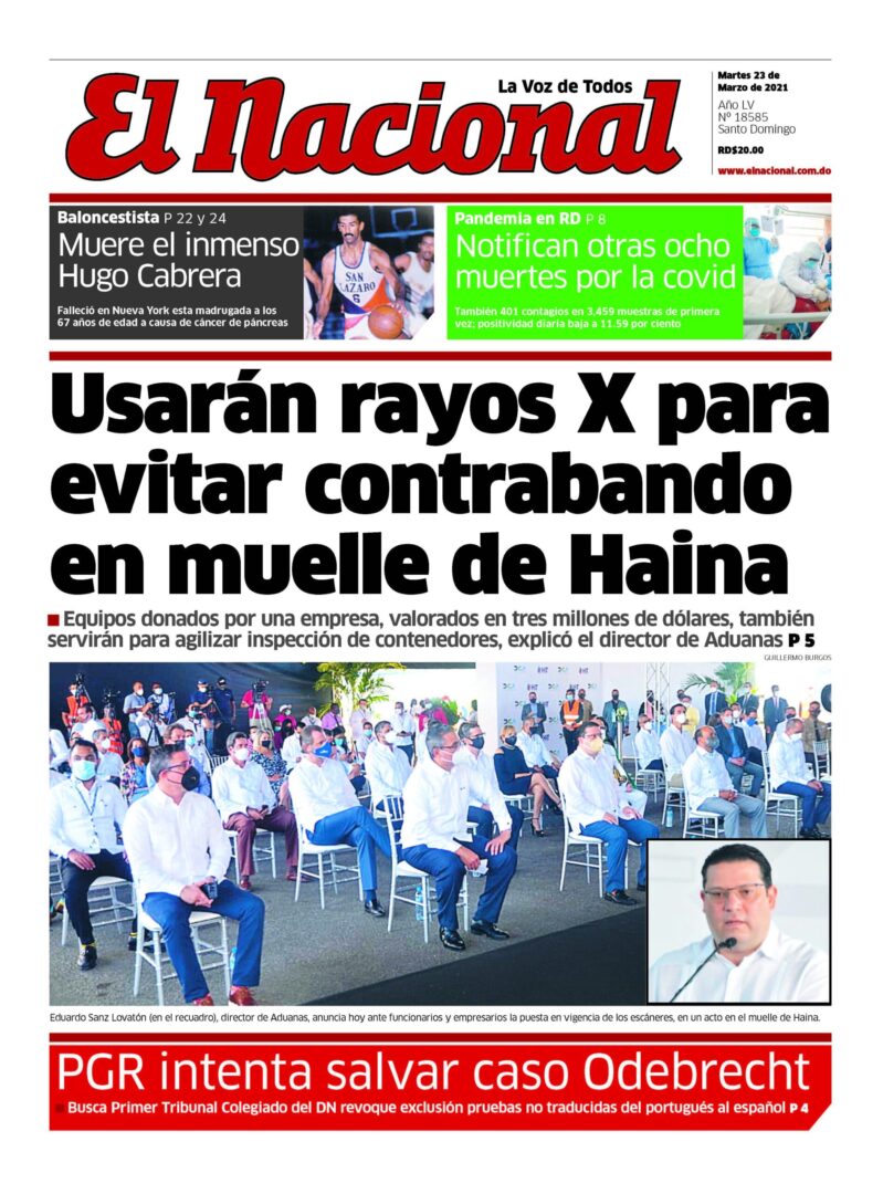 Portada Periódico El Nacional, Martes 23 de Marzo, 2021