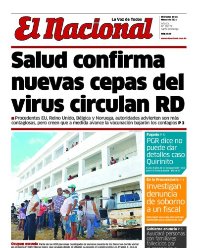 Portada Periódico El Nacional, Miércoles 10 de Marzo, 2021