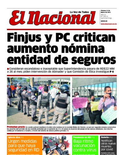 Portada Periódico El Nacional, Viernes 12 de Marzo, 2021