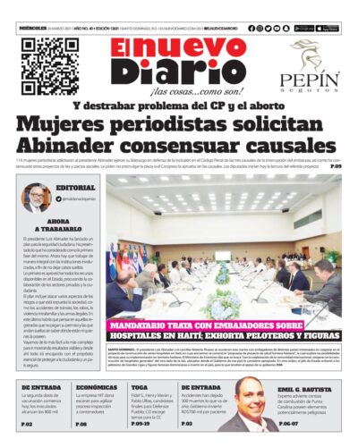 Portada Periódico El Nuevo Diario, Miércoles 24 de Marzo, 2021