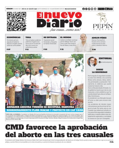 Portada Periódico El Nuevo Diario, Sábado 20 de Marzo, 2021