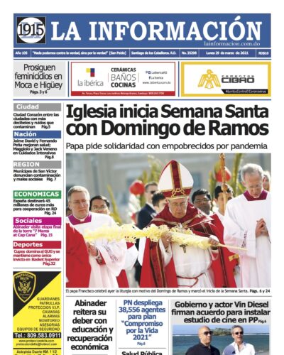 Portada Periódico La Información, Lunes 29 de Marzo, 2021