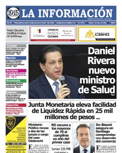 Portada Periódico La Información, Martes 02 de Marzo, 2021