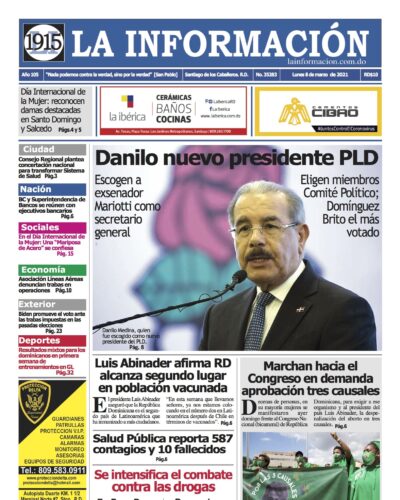 Portada Periódico La Información, Martes 09 de Marzo, 2021