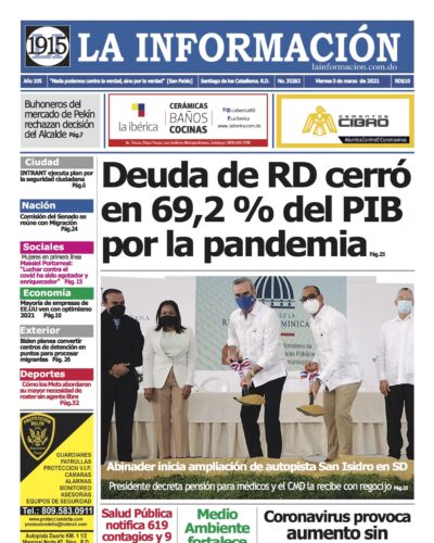 Portada Periódico La Información, Viernes 05 de Marzo, 2021