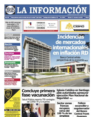 Portada Periódico La Información, Viernes 12 de Marzo, 2021