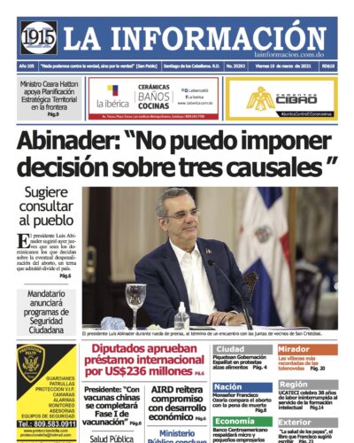 Portada Periódico La Información, Viernes 19 de Marzo, 2021