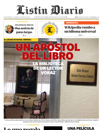 Portada Periódico Listín Diario, Domingo 07 de Marzo, 2021