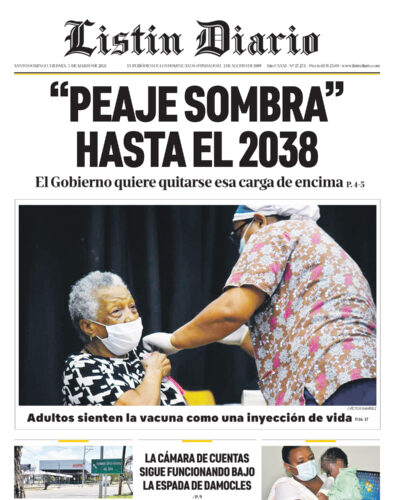 Portada Periódico Listín Diario, Viernes 05 de Marzo, 2021