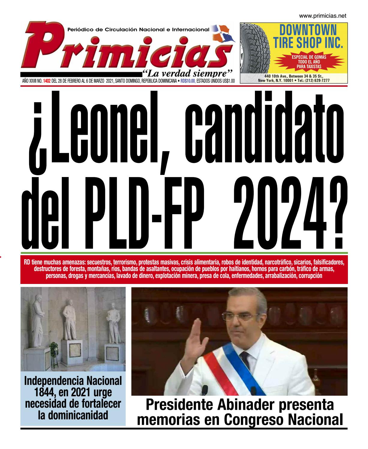 Portada Periódico Primicias, Lunes 01 de Marzo, 2021
