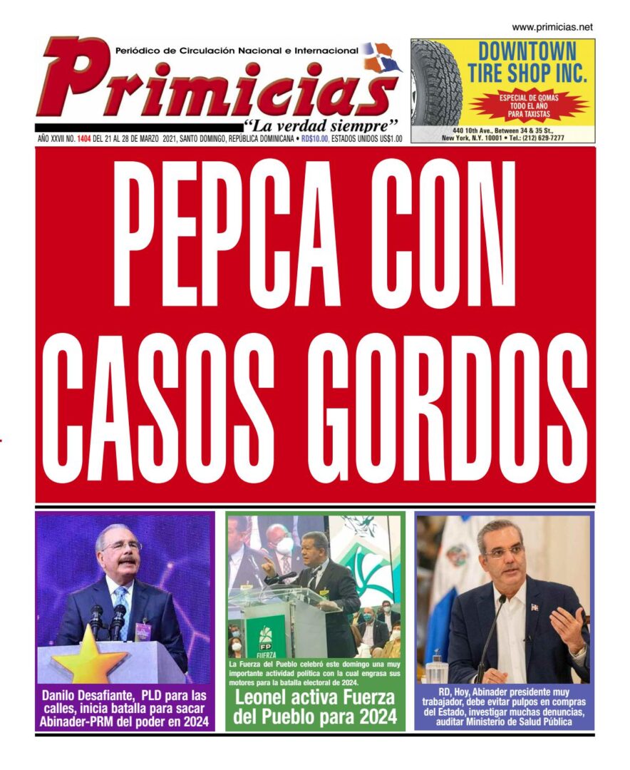 Portada Periódico Primicias, Martes 23 de Marzo, 2021