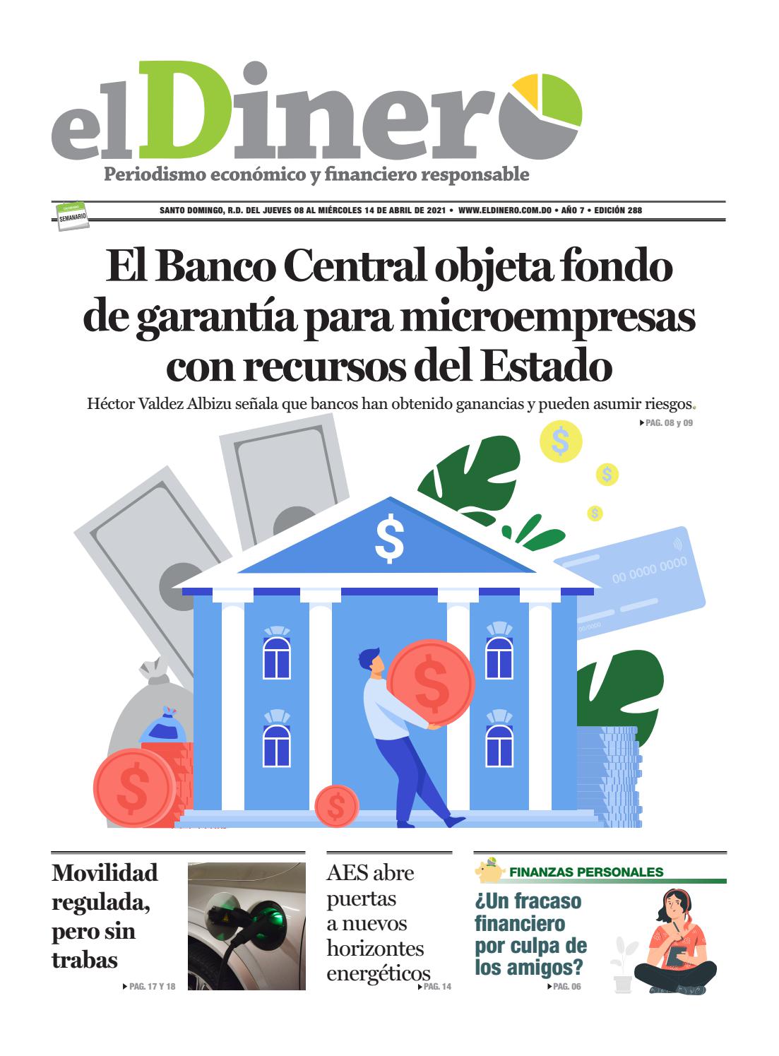 Portada Periódico El Dinero, Jueves 08 de Abril, 2021